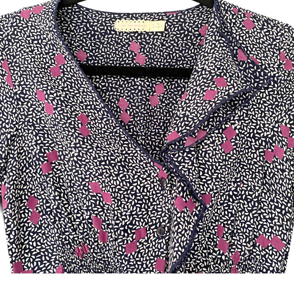 Urban Outfitters Pins and Needles Blue Purple Ruffle Button Front Dress Small - Picture 2 of 8